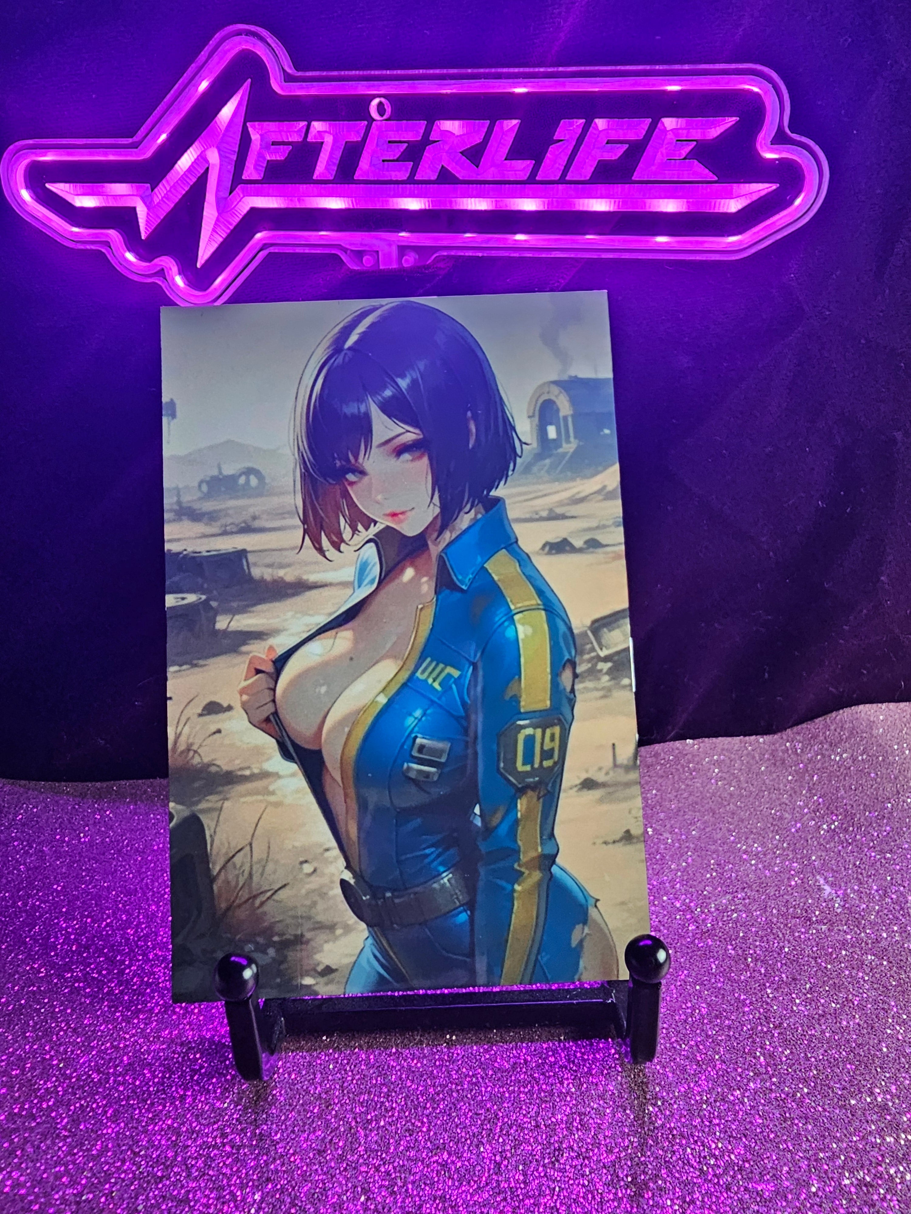 Fallout wasteland vault dweller 4x6 metal plaque