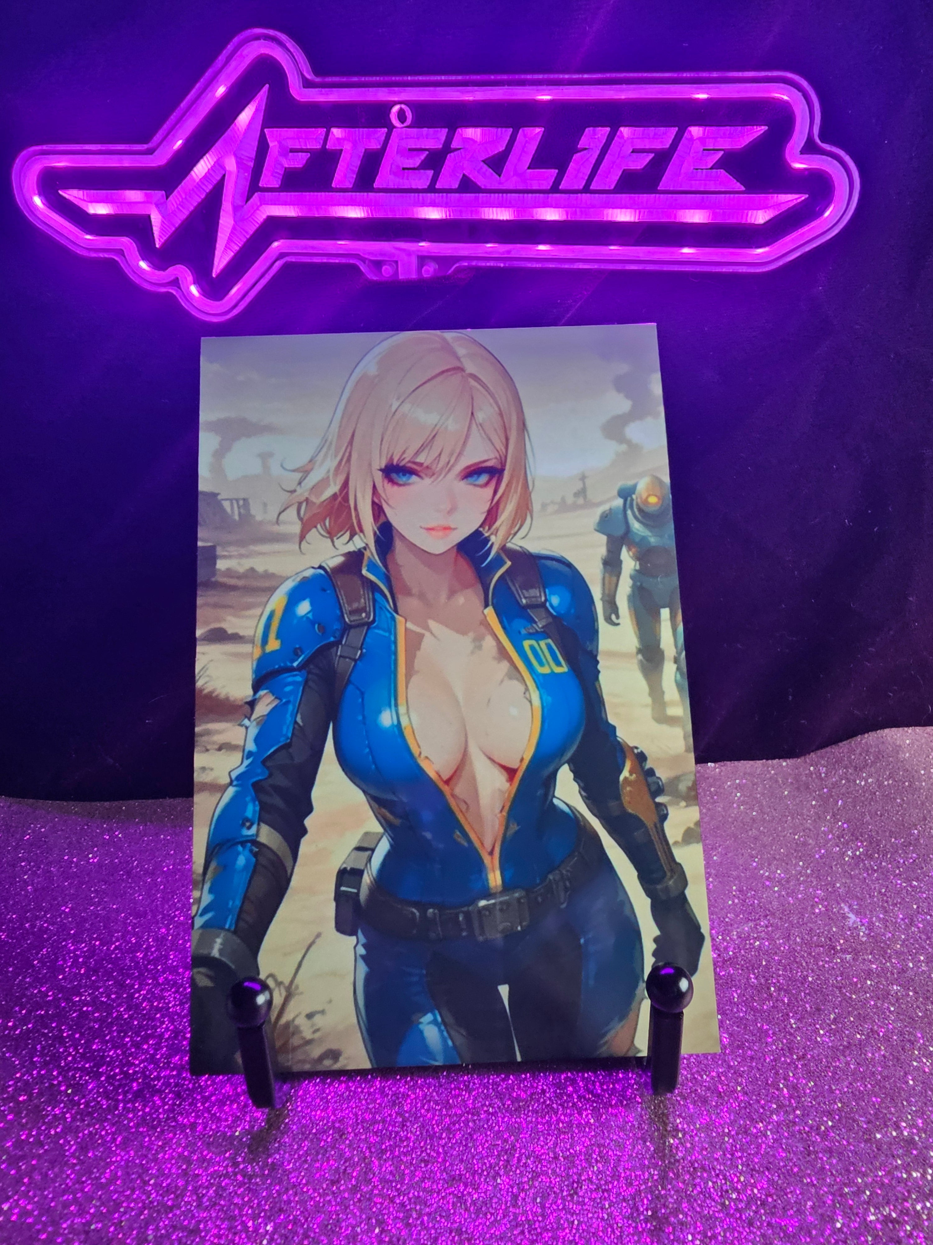 Fallout wasteland vault dweller 4x6 metal plaque
