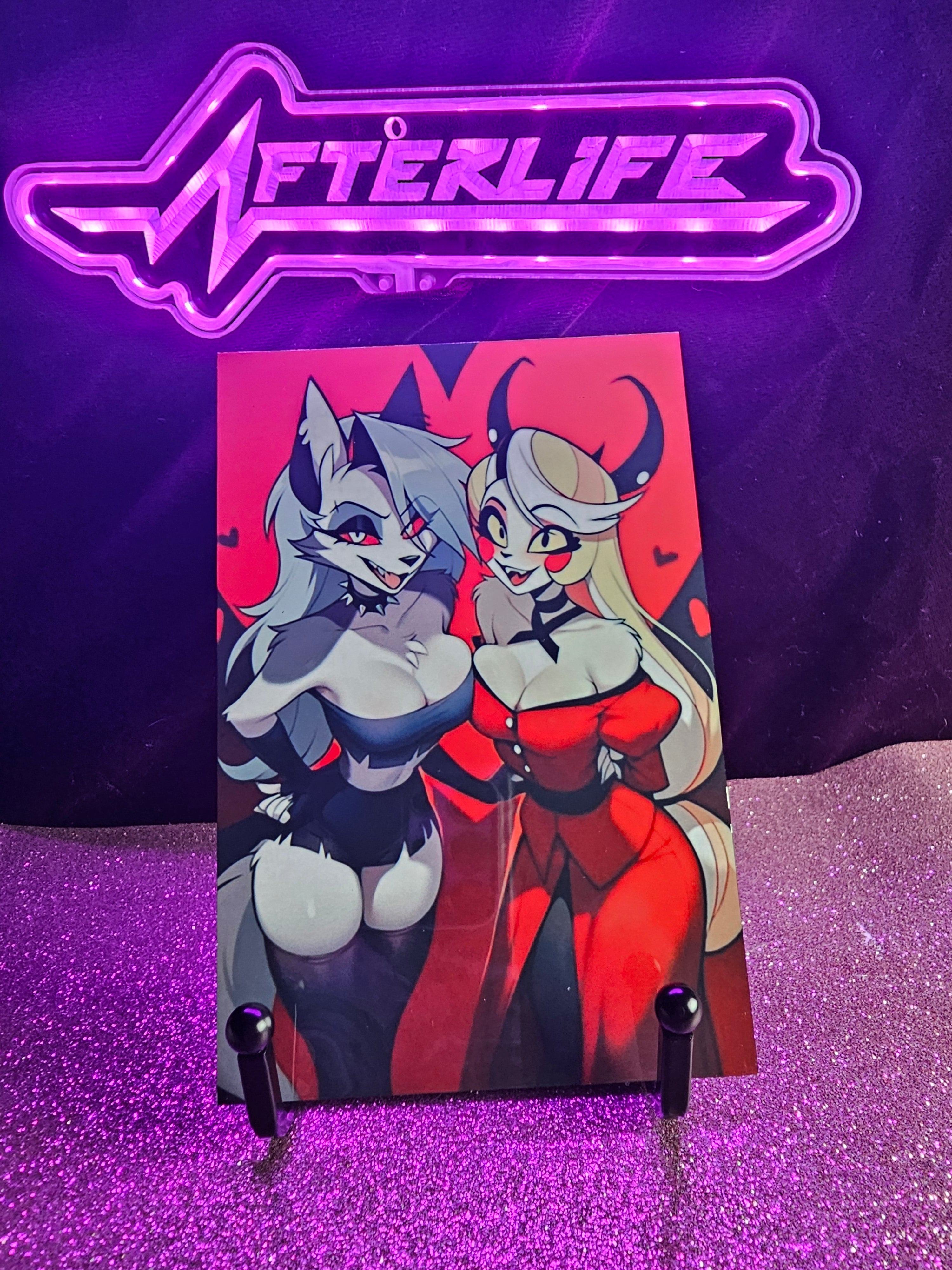 Loona Charlie Helluva Boss Hazbin hotel 4x6 metal plaque